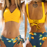 Bikini da donna – Top incrociato avvolgente – Slip con laccetti regolabili – Tessuto elasticizzato traspirante