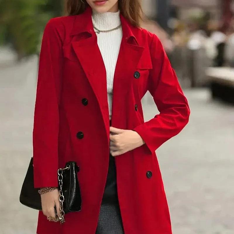 Trench Scarlet Charm - Elegante, dinamico e leggero per le donne