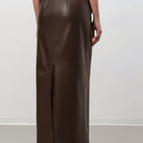 Gonna lunga a tubino in similpelle vintage