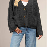 Cardigan oversize in maglia a trecce