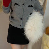 Cardigan in maglia con scollo rotondo e dettaglio fiocco