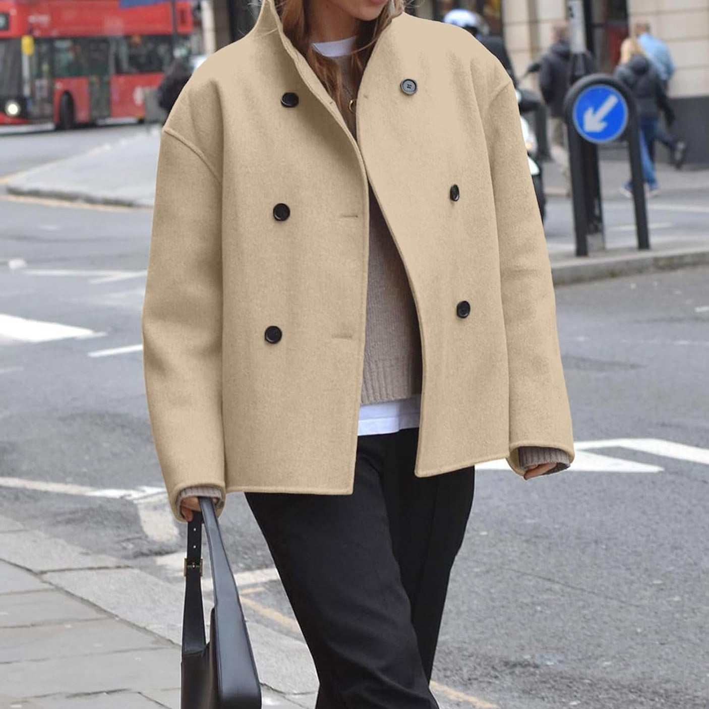 Giacca da donna alla moda, oversize e calda