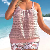 Completo Tankini da donna - Top con scollo all'americana - Slip a vita alta - Comfort e stile da spiaggia