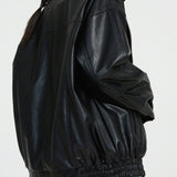 Giubbotto bomber in pelle PU