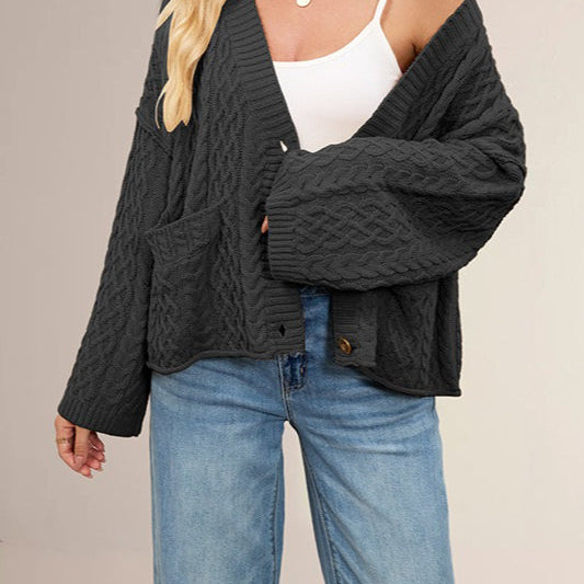 Cardigan oversize in maglia a trecce