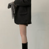 Blazer lungo oversize in misto lana