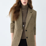 Blazer in lana marrone Maillard