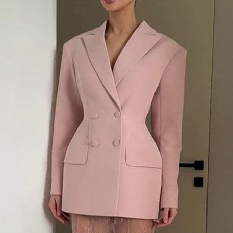 Blazer rosa con bottoni