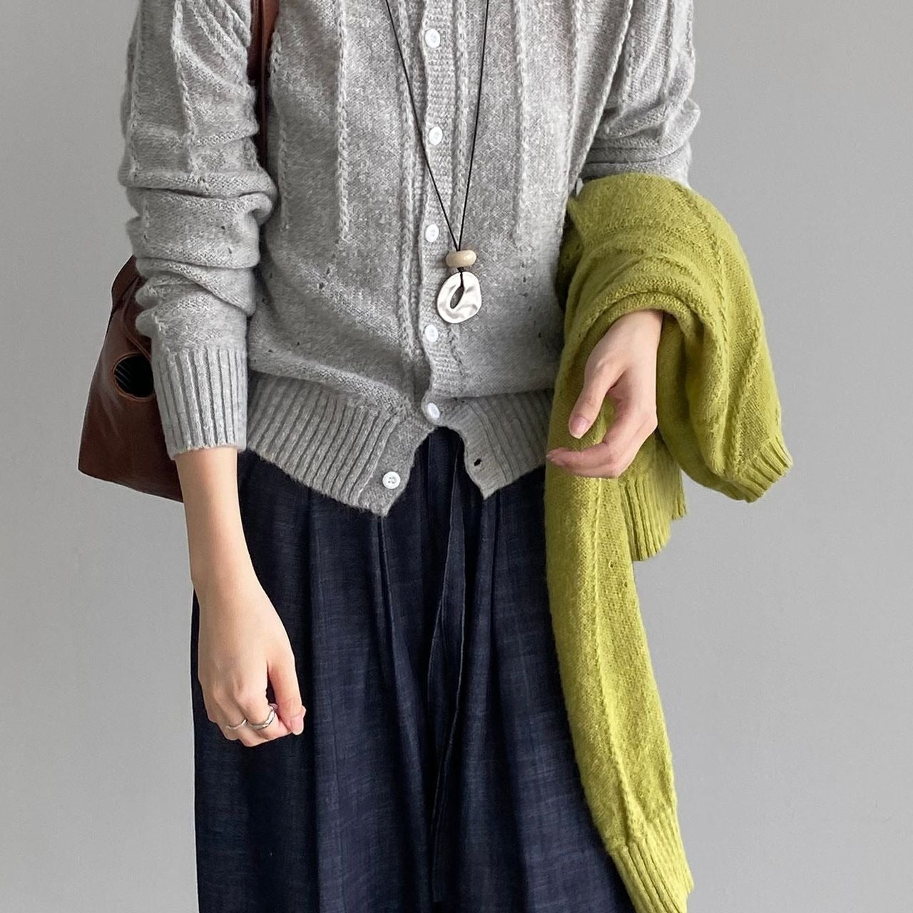 Cardigan in maglia di lana atmosferica