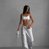 Pantaloni cargo casual con coulisse e vestibilità ampia