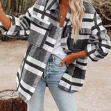 Camicia oversize a quadri elegante, comoda e casual per donna