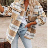 Camicia oversize a quadri elegante, comoda e casual per donna