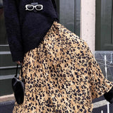 Gonna midi svasata leopardata vintage