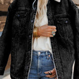 Giubbotto bomber in denim foderato in pile