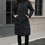 Piumino lungo con cappuccio taglie forti