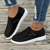 Scarpe slip-on da donna – Maglia morbida – Suola piatta – Vestibilità casual