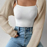 Cardigan a maniche lunghe in maglia a coste