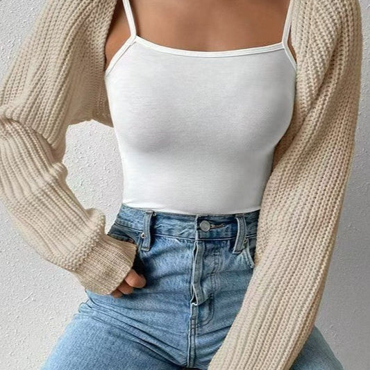 Cardigan a maniche lunghe in maglia a coste