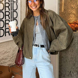 Giubbotto bomber con maniche a pipistrello