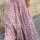 Gonna lunga bohémien da donna con stampa - Elegante e fluida