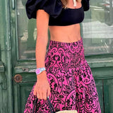 Gonna lunga bohémien da donna con stampa - Elegante e fluida