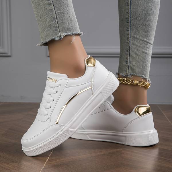 Lianne Sneakers - Sneakers bianche con dettagli oro/argento