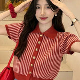 Cardigan a maniche corte con colletto rovesciato in maglia sottile