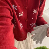 Cardigan lavorato a maglia con motivo a neve