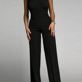 Tuta da donna - Senza spalline - Vita alta - Elegante vestibilità ampia