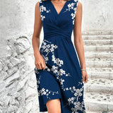 Alina - Elegante abito senza maniche con stampa floreale