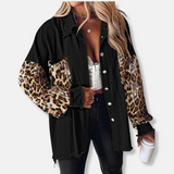 Giacca in denim da donna - Misto cotone - Vestibilità oversize - Lunghezza tunica - Bordi sfrangiati