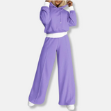 Completo due pezzi da donna - Maglia liscia - Vita alta - Vestibilità comoda