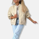 Giubbotto bomber da donna – Vestibilità oversize – Leggermente trapuntato – Chiusura con bottoni automatici