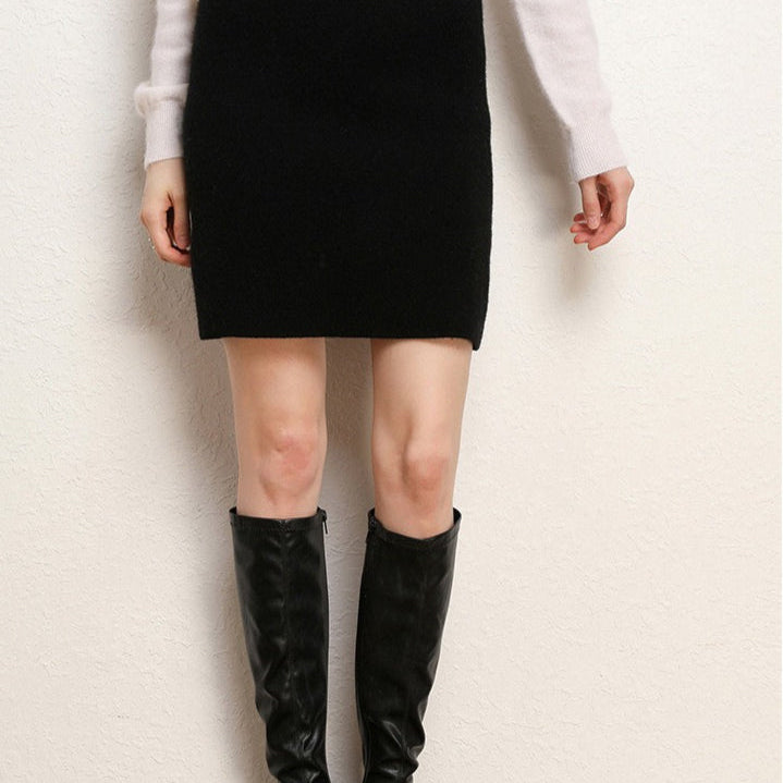 Minigonna a trapezio in lana