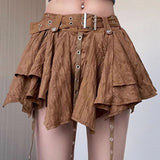 Minigonna asimmetrica con cintura vintage Wasteland