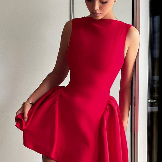 Mini abito sexy senza maniche e senza schienale