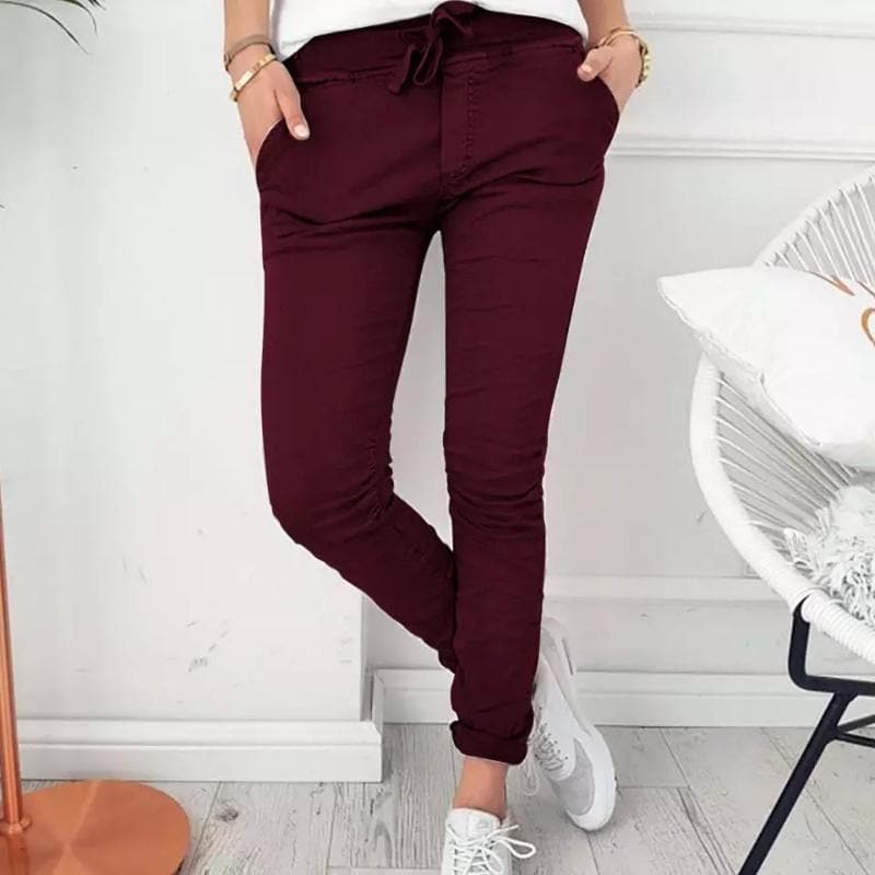 Pantaloni da donna - Elegante taglio a matita - Vita alta - Tessuto confortevole