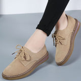 Scarpe Oxford da donna - Eleganti in pelle scamosciata - Punta tonda - Comoda suola antiscivolo