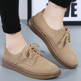 Scarpe Oxford da donna - Eleganti in pelle scamosciata - Punta tonda - Comoda suola antiscivolo