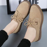 Scarpe Oxford da donna - Eleganti in pelle scamosciata - Punta tonda - Comoda suola antiscivolo