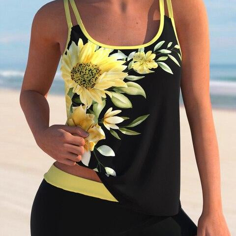 Costume da bagno due pezzi con stampa floreale - Elegante e comodo