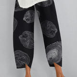 Pantaloni larghi da donna – Vita alta – Tessuto leggero – Vestibilità comoda e rilassata