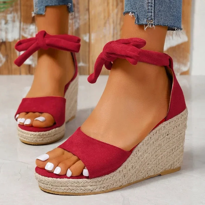 Espa Sandals - Sandali con zeppa espadrillas con lacci