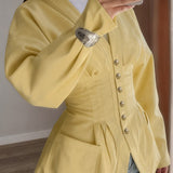 Blazer plissettato slim vintage ispirato a Chanel