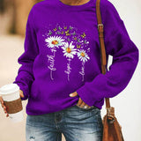 Felpa da donna – Vestibilità rilassata – Cotone morbido – Fantasia floreale e a farfalla