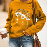 Felpa da donna – Vestibilità rilassata – Cotone morbido – Fantasia floreale e a farfalla