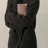 Blazer lungo oversize in misto lana