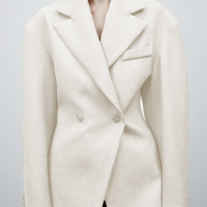 Blazer vintage con doppio risvolto e vestibilità ampia