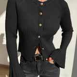 Cardigan sottile in maglia a coste