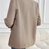 Blazer casual elegante in pied de poule vintage